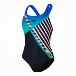 Bañador Speedo Digital Placement Medalist Azul Negro Niña