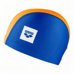 Gorro Natación Arena Lycra Unix II Azul Naranja Junior