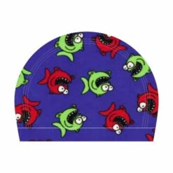 Gorro Natación Ras Elastán Estampado Pirañas Junior